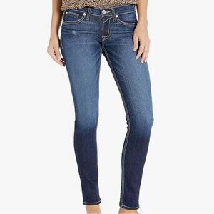 Hudson Jeans| ‘Tally’ Dark Blue Mid-Rise Distressed Denim Skinny Jeans Sz 24